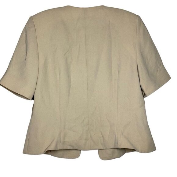 Pendleton Khaki Tan Short Sleeve Blazer 3 Button Size 10 Minimalist Career - Picture 4 of 10